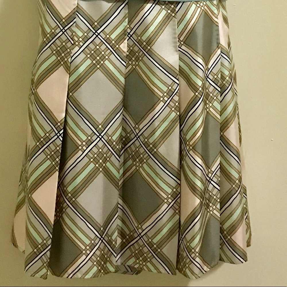Gorgeous Silk Graphic Pleated Skirt